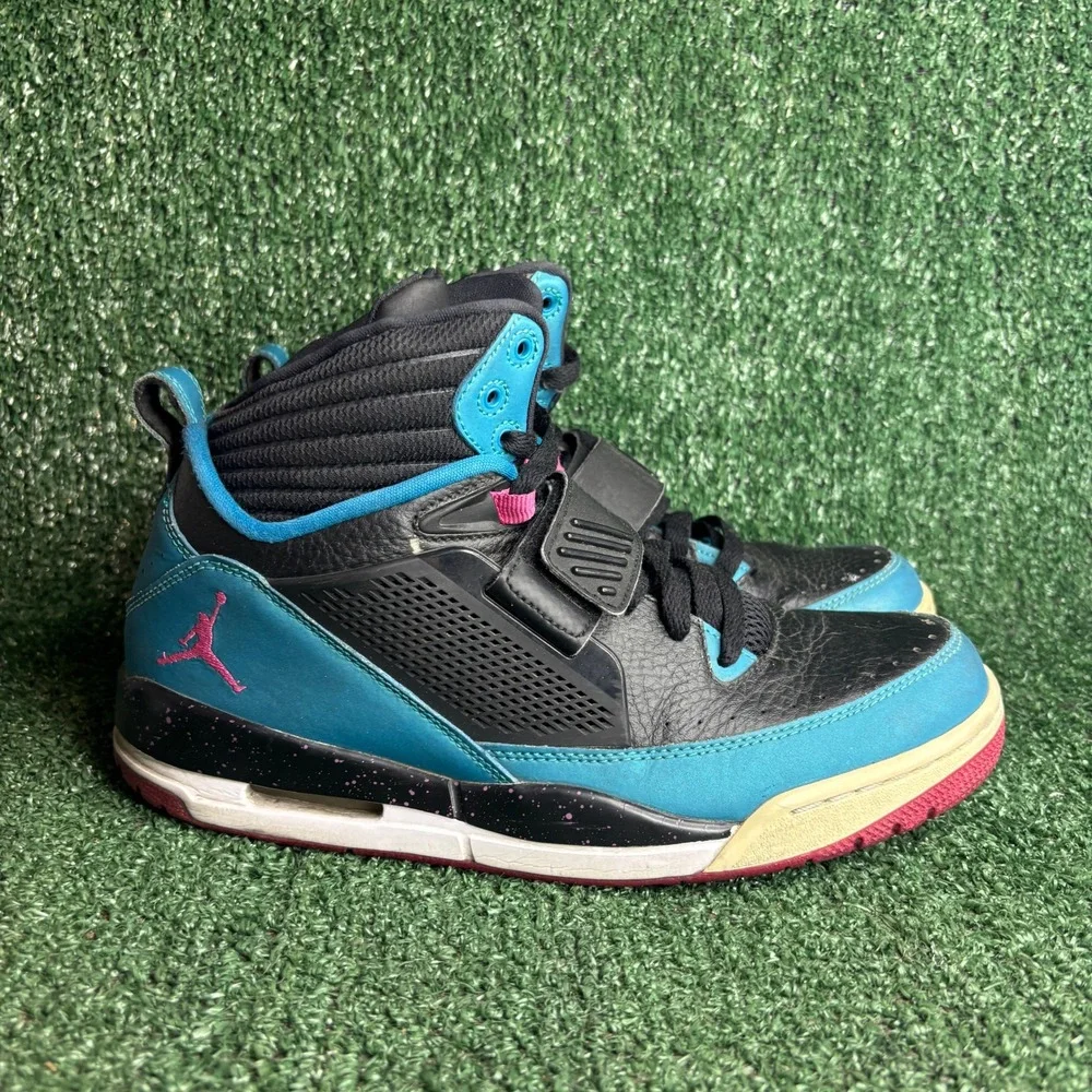 Jordan Flight 97 Remix South Beach High Top Basketball Shoes Black Teal Mens 8